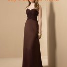 Coffee Sweetheart Neckline Strapless Bridesmaid Dress Evening Dress