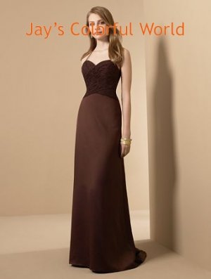 Coffee Sweetheart Neckline Strapless Bridesmaid Dress Evening Dress