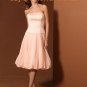 Pink T Length Strapless Bridesmaid Dress Evening Dress
