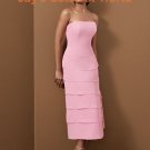 Pink Sheath Strapless Bridesmaid Dress Evening Dress
