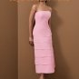 Pink Sheath Strapless Bridesmaid Dress Evening Dress