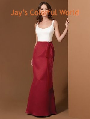 White and Red  Bridesmaid Dress Evening Dress