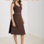 Coffee T-length Backless Beading Chiffon Bridesmaid Dress Evening Dress