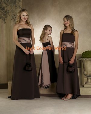 A-line Straight Neckline Strapless Applique Bridesmaid Dress/Evening Dress/Home Coming