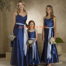 Blue Spaghetti Strap V-neckline Taffeta Bridesmaid Dress/Evening Dress/Home Coming