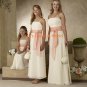 White and Pink Straight Neckline Chiffon Bridesmaid Dress/Evening Dress/Home Coming