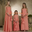 Orange Spaghetti Strap Floor Length Bridesmaid Dress/Evening Dress/Home Coming