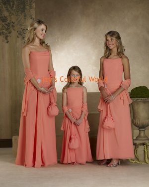 Orange Spaghetti Strap Floor Length Bridesmaid Dress/Evening Dress/Home Coming