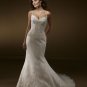Deep V Neckline Spaghetti Strap Appliques Beading Wedding Dress Bridal Gown