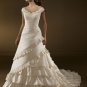 Ivory V Neckline Appliques Beading Wedding Dress Bridal Gown