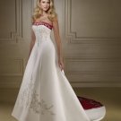 A-line Strapless Embroidery and Beads Wedding Dress Bridal Gown