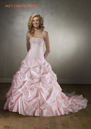 Pick-up Embroidery and Beads Taffeta Wedding Dress Bridal Gown