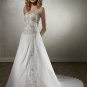 A-line Sweetheart Neckline Embroidery Beading Train Chiffon Wedding Dress Bridal Gown
