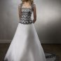 White and Black Applique A-line Organza Appliqued Wedding Dress Bridal Gown
