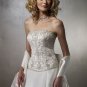 Luxury Backless Strapless Embroidery Beading with Royal Train Wedding Dress Bridal Gown