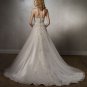 A-line Strapless Embroidery Beading Organza Wedding Dress Bridal Gown