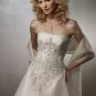 A-line Strapless Embroidery Beading Organza Wedding Dress Bridal Gown