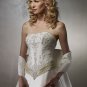 A-line Scoop Neckline Strapless Embroidery Beading Train Wedding Dress Bridal Gown