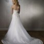 Scoop Neckline Strapless Embroidery Beading Train Wedding Dress Bridal Gown