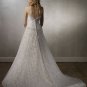 A-line Deep V-neckline Backless Lace Beading Wedding Dress Bridal Gown