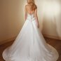 A-line Strapless Backless Embroidery Beading Train Wedding Dress Bridal Gown
