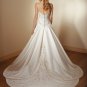 Deep V-Neckline Spaghetti Strap Backless Embroidery Beading Train Wedding Dress Bridal Gown
