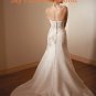 A-line Scoop Neckline Strapless Embroidery Beading Sweep Train Wedding Dress Bridal Gown