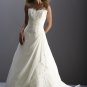 New Design Strapless Appliques and Beading Chiffon Wedding Dress Bridal Gown