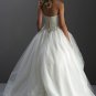 Vintage Strapless Applique Beading Tuller Wedding Dress Bridal Gown