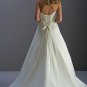 A-line Strapless Lace up Beading Chiffon Wedding Dress Bridal Gown