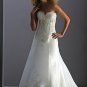 A-line Strapless Appliques Train  Wedding Dress Bridal Gown