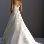 A-line Strapless Appliques Train  Wedding Dress Bridal Gown