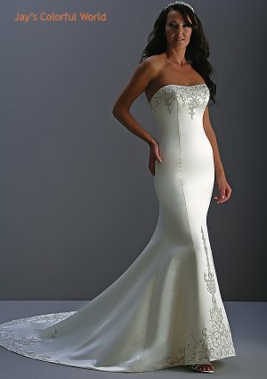 Mermaid Scoop Neckline Strapless  Wedding Dress Bridal Gown