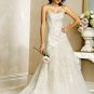 A-line Scoop Neckline Strapless Appliques Beading Wedding Dress Bridal Gown