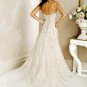 A-line Scoop Neckline Strapless Appliques Beading Wedding Dress Bridal Gown