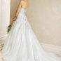 A-line V-neckline Lace-up Appliques Beading Wedding Dress Bridal Gown