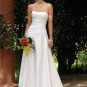 A-line Scoop Neckline Strapless Wedding Dress Bridal Gown
