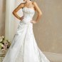 A-line Straight Neckline Strapless Embroidery  Wedding Dress Bridal Gown