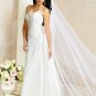 V-neckline Spaghetti Strap Lace up Chiffon  Wedding Dress Bridal Gown