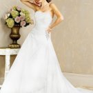 A-line Strapless Lace up Chiffon Wedding Dress Bridal Gown