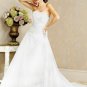 A-line Strapless Lace up Chiffon Wedding Dress Bridal Gown