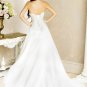 A-line Strapless Lace up Chiffon Wedding Dress Bridal Gown