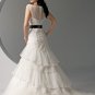Scoop Neckline Strapless Appliques Beading Organza Wedding Dress Bridal Gown