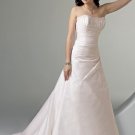 A-line Scoop Neckline Strapless Beading Taffeta Wedding Dress Bridal Gown