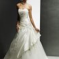 Scoop Neckline Strapless Embroidery Wedding Dress Bridal Gown