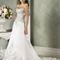 A-line Scoop Neckline Strapless Embroidery Beading Train Wedding Dress Bridal Gown