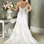 A-line Scoop Neckline Strapless Embroidery Beading Train Wedding Dress Bridal Gown