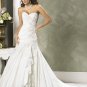 V-neckline Strapless Appliques Beading Taffeta Wedding Dress Bridal Gown