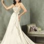 Champagne Sweetheart Neckline Strapless Satin Wedding Dress Bridal Gown
