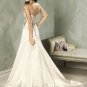 Champagne Sweetheart Neckline Strapless Satin Wedding Dress Bridal Gown